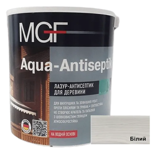 Лазурь MGF Aqua-Antiseptik белый 0.75л - PRORAB