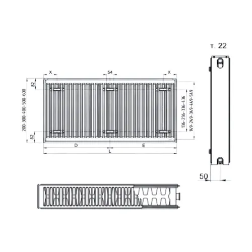 Радиатор стальной ITAL СТАЛЬ 22-500/1000 - PRORAB image-1