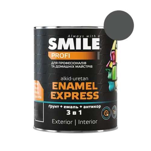 Краска молотковая 3 в 1 SMILE EXPRESS 2,0л серая - PRORAB