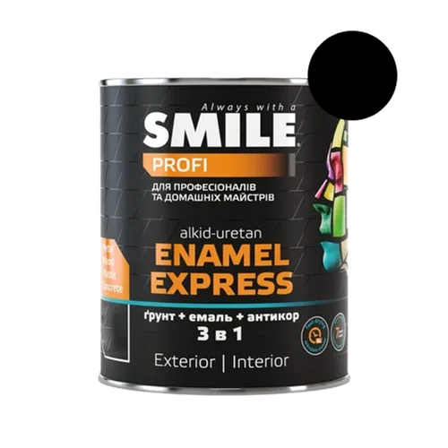 Краска молотковая 3 в 1 SMILE EXPRESS 0,7л черная - PRORAB