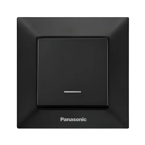 Выключатель 1-клав.черный Arkedia Slim Panasonic с подсветкой WNTC 0002-2BL - PRORAB