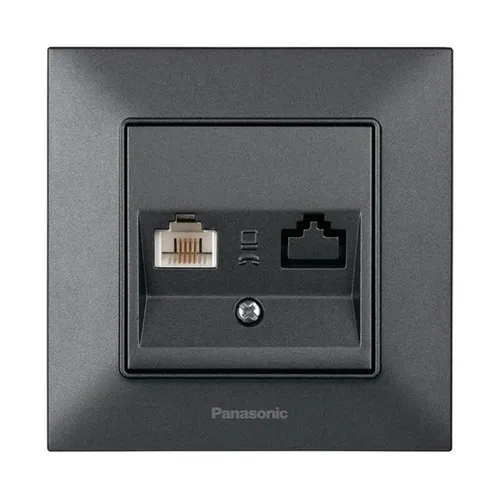 Розетка PANASONIC Arkedia Slim дымчатая компьютерная WNTC0404-2DG - PRORAB