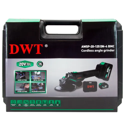 Аккумуляторная шлифмашина угловая DWT AWSP-20-125DN-4 BMC - PRORAB image-4