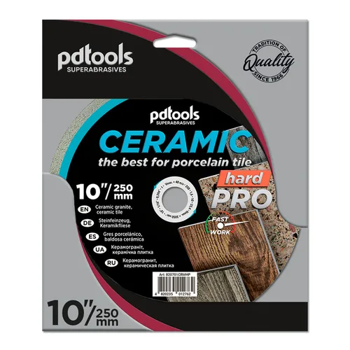 Диск алмазный PDtools CERAMIC HARD PRO 250 1.6 10 25.4 - PRORAB image-1