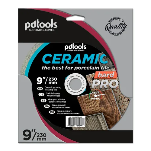 Диск алмазный PDtools CERAMIC HARD PRO 230 1.6 10 25.4 - PRORAB image-1