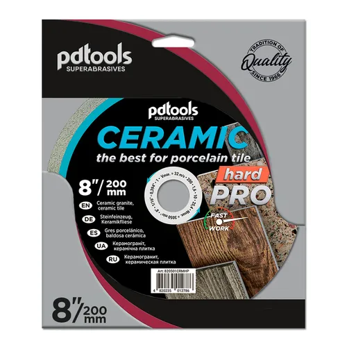 Диск алмазный PDtools CERAMIC HARD PRO 200 1.6 10 25.4 - PRORAB image-1