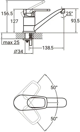 Смеситель AQUATICA MJ-2B129C кухня 9744120 - PRORAB image-3