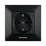 Розетка PANASONIC Arkedia Slim черная 1-я с заземлением WNTC0202-2BL - PRORAB image-6