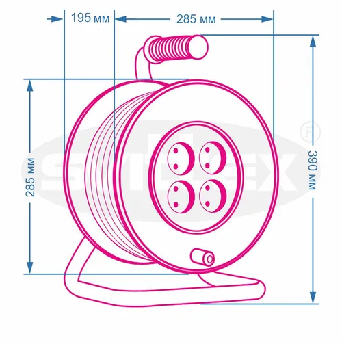 Катушка для провода SVITTEX 4 гнезда до 150м SV-029 - PRORAB image-1