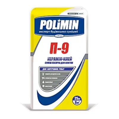 Клей для плитки POLIMIN П-9 25кг - PRORAB