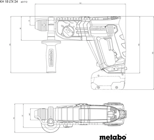 Перфоратор аккумуляторный - KH 18 LTX 24 18V 2X4AH (METABO), ЗАРЯДНОЕ УСТРОЙСТВО ASC 55,METABOX 165 L - PRORAB image-2