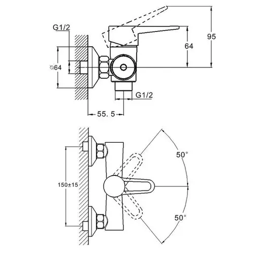 Смеситель WEZER PUD5-045 - PRORAB image-2