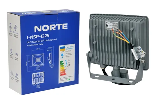 Прожектор NORTE 50W с датчиком движения 6500K 1-NSP-1225 - PRORAB image-1