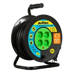 Удлинитель на катушке SVITTEX 2*1,5мм 16А 4100Вт 50м черный SV-007-В - PRORAB image-1