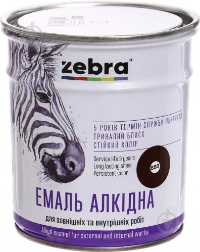 Эмаль алкидная ZEBRA ПФ-116 0,9 кг 88 темно-коричневая - PRORAB image-1