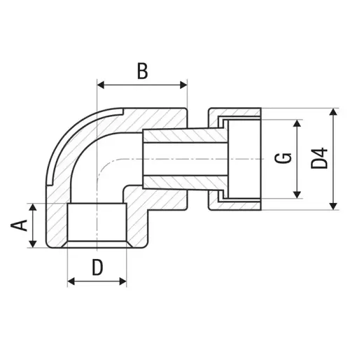 Колено из мет.НГ 25*3/4 ИТАЛ - PRORAB image-1