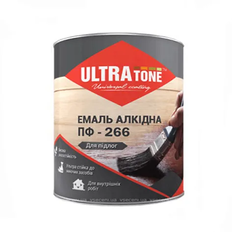 Эмаль алкидная для пола ДНЕПР-КОНТАКТ ULTRAtone ПФ-266 красно-коричневая 0,9 кг - PRORAB