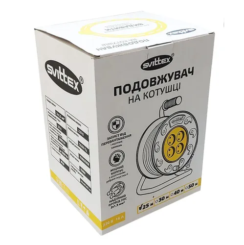 Удлинитель на катушке SVITTEX 2*1,5 16А 3680Вт 40м с термозах. оранжевый. SV-006-0 - PRORAB image-4