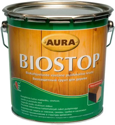 Грунт AURA Biostop для древесины 2,7л против жуков и грибка - PRORAB
