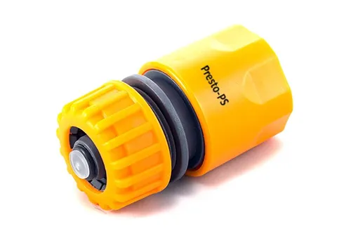 Коннектор Presto-PS аквастоп для шланга пластиковый оранжевый 1/2''-5/8" 5810 - PRORAB