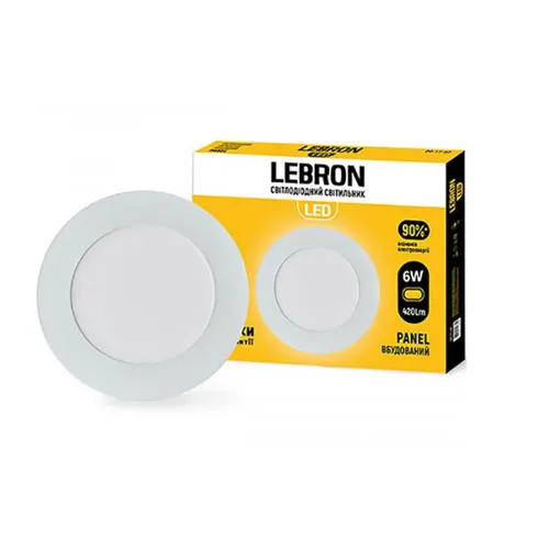 Светильник LED LEBRON L-DR-641 6Вт 4100К круг встроенный 12-08-06 - PRORAB image-1