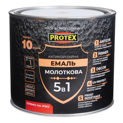 Краска молотковая 5 в 1 PROTEX Hammer Paint 0,75кг серая - PRORAB