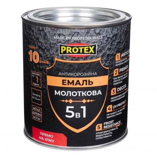 Краска молотковая 5 в 1 PROTEX Hammer Paint 2,0кг темно-коричневая - PRORAB