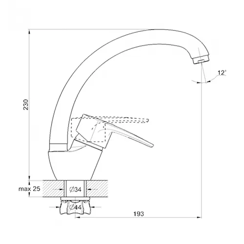 Смеситель WEZER YUB4-R279 - PRORAB image-1