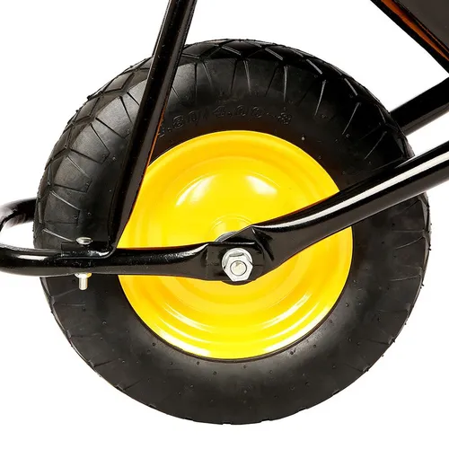 Тачка строительная BUDMONSTER 1 колесная 80л 200кг кузов желт.рама черное колесо пневмо 4*8 - PRORAB