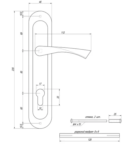 Дверная ручка AVERS HP-85.1823-NIS - PRORAB image-1