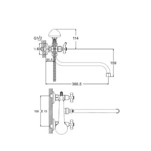 Смеситель WEZER DFR7-А722 - PRORAB image-1