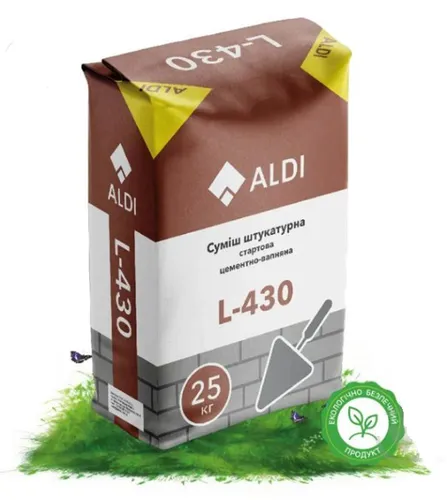 Штукатурка цементно-известковая ALDI L-430 25кга - PRORAB