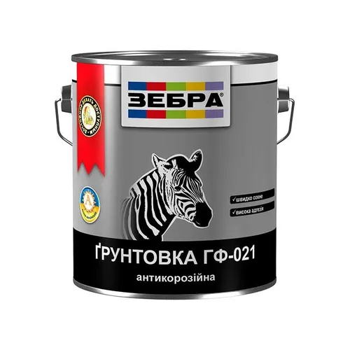 Грунтовка антикоррозионная ZEBRA ГФ-021 2,8 кг 11 белая матовая - PRORAB