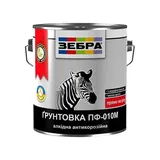 Грунтовка антикоррозионная ZEBRA ПФ-010М 0,9кг 18 темно-серая - PRORAB image-1