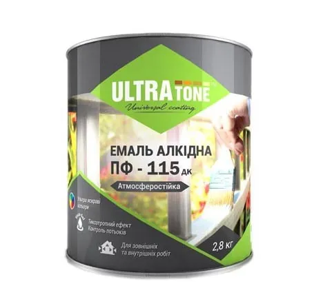 Эмаль алкидная ДНЕПР-КОНТАКТ ULTRAtone ПФ-115 бирюзовый 2,8 кг - PRORAB image-1