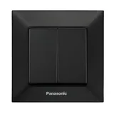 Выключатель 2-клав. черный Arkedia Slim Panasonic WNTC 0109-2BL - PRORAB