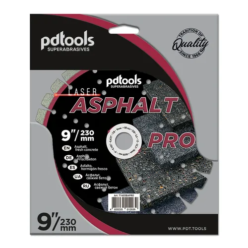 Диск алмазный PDtools ASPHALT PRO 230 2.8 12 22.2 - PRORAB image-1
