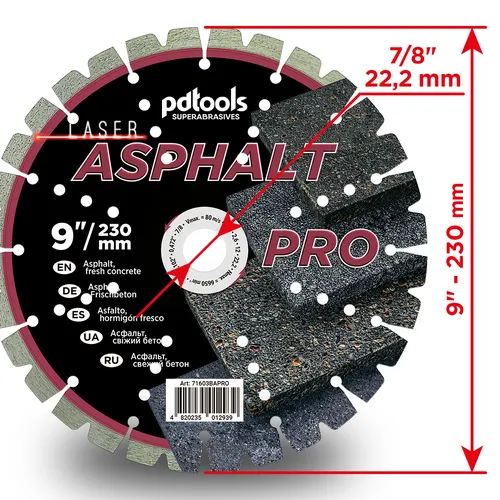 Диск алмазный PDtools ASPHALT PRO 230 2.8 12 22.2 - PRORAB image-2
