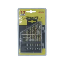Набор сверл по металлу 13 шт TIN (1.5-6.5)х0.5+3.2+4.8 мм TIN, Work's H1301-3 - PRORAB image-12