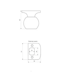 Ручка кноб защелка золото Avers 6072-01-G 00020448 - PRORAB image-4