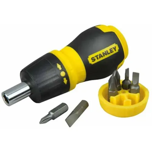 Stanley Викрутка коротка реверсивна "Multibit Stubby" + 6 біт - PRORAB