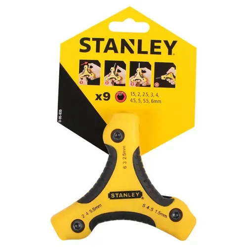 Набір ключів шестигранних Stanley Triangle з рукояткою (9 шт.) (0-95-935) - PRORAB image-1