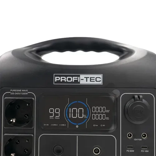 Портативна зарядна станція PROFI-TEC PPS1200 LiFePO4 (1.5 кВт, 992 Вт/год) (006853) - PRORAB image-9