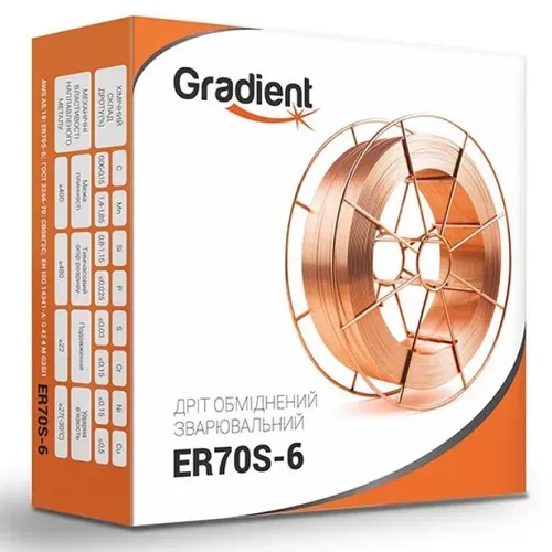 Обміднений зварювальний дріт Gradient ER70S-6 (1.2 мм, 15 кг) - PRORAB