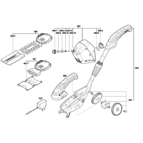 Ножиці для трави акумуляторні Bosch ISIO 3 + кущоріз (3.6 В, 1.5 А*год) (0600833108) - PRORAB image-3