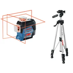 Лінійний лазерний нівелір Bosch Professional GLL 3-80 C (AA) + Штатив BT 150 L-Boxx ready (0601063R01) - PRORAB image-7