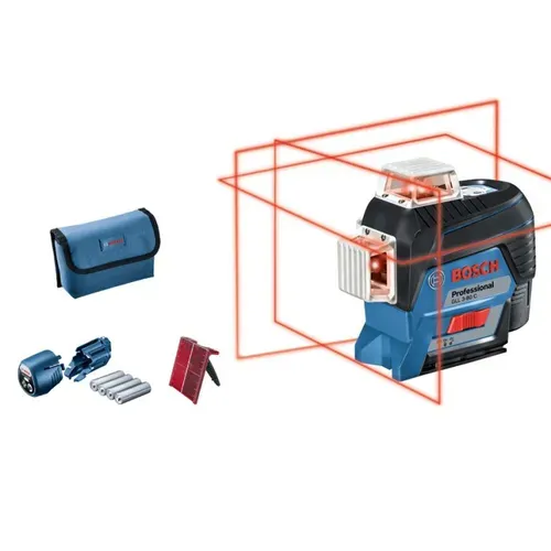 Лінійний лазерний нівелір Bosch Professional GLL 3-80 C (AA) + Штатив BT 150 L-Boxx ready (0601063R01) - PRORAB image-3