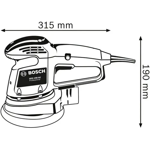 Ексцентрикова шліфмашина Bosch GEX 34-150 (0.34 кВт, 150 мм) (0601372800) - PRORAB image-5