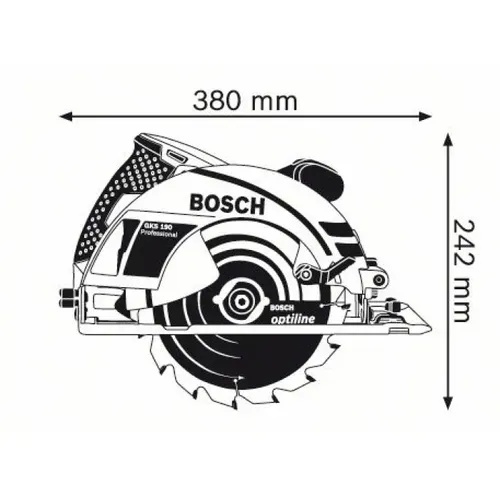 Пила дискова Bosch GKS 190 (1.4 кВт, 190 мм) (0601623000) - PRORAB image-2