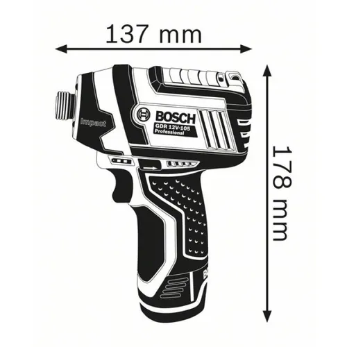 Акумуляторний ударний гайковерт Bosch GDR 12V-105 (12 В, без АКБ, 105 Н*м) (06019A6901) - PRORAB image-5